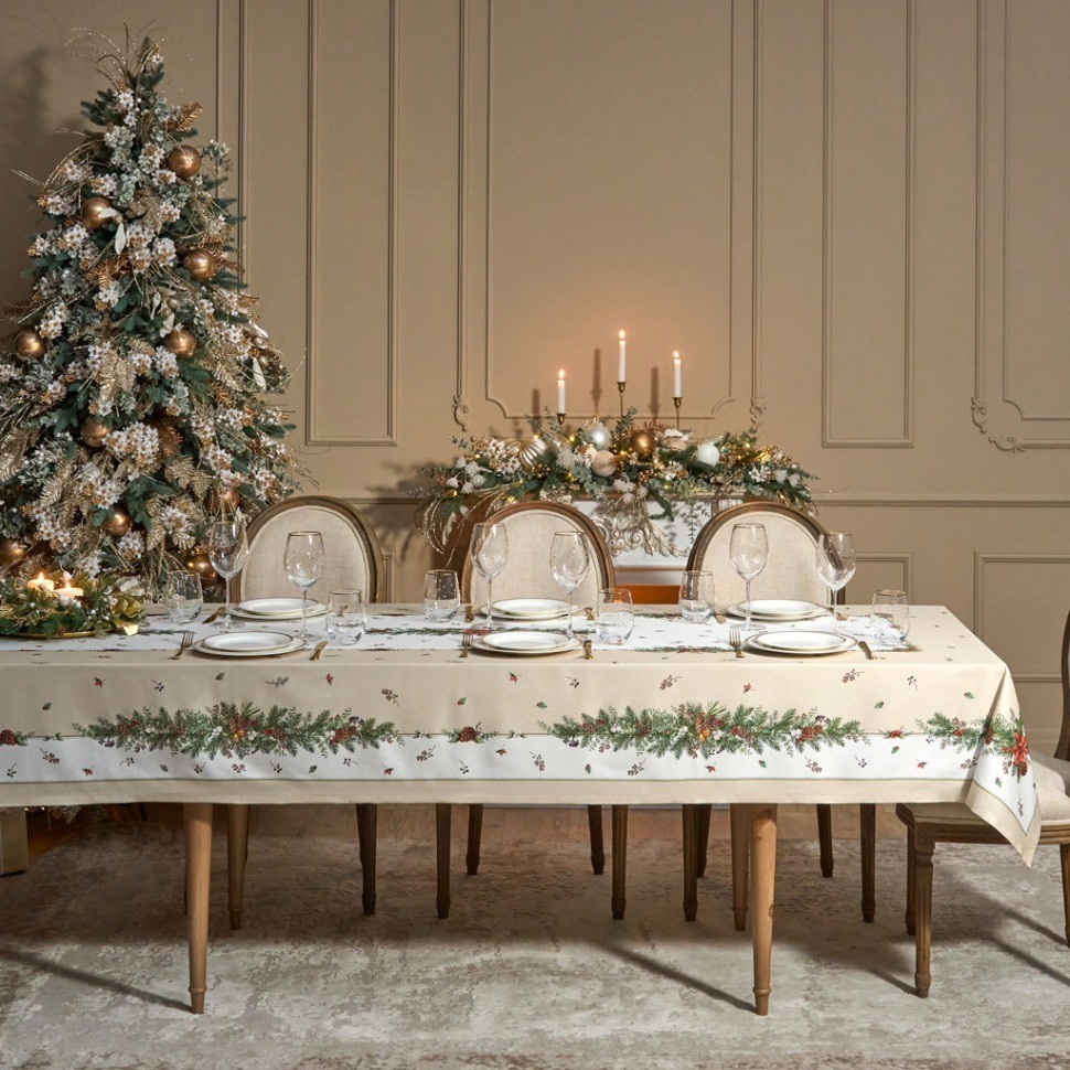 Скатерть "celebration" 140х400см ,бежевый,100% хлопок с пропиткой,твил Lefard (850-734-29)