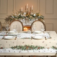 Скатерть &quot;celebration&quot; 140х400см ,бежевый,100% хлопок с пропиткой,твил Lefard (850-734-29)