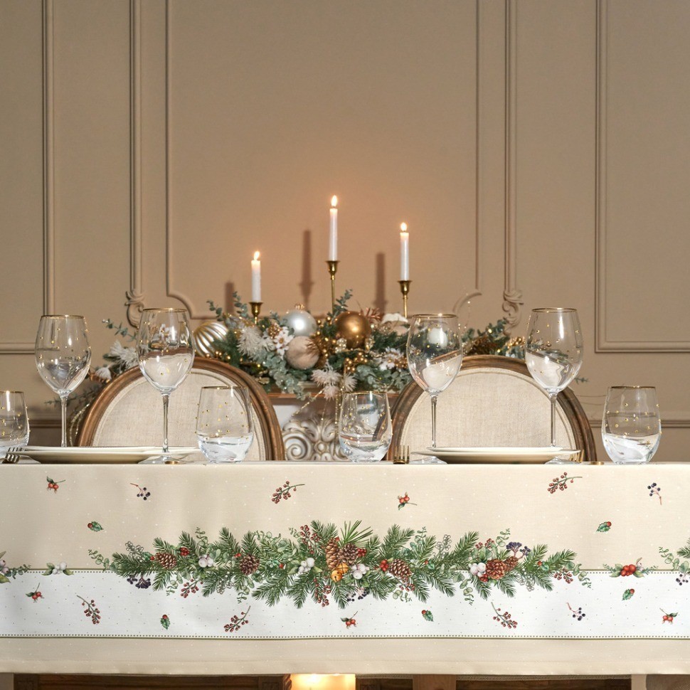 Скатерть "celebration" 140х400см ,бежевый,100% хлопок с пропиткой,твил Lefard (850-734-29)