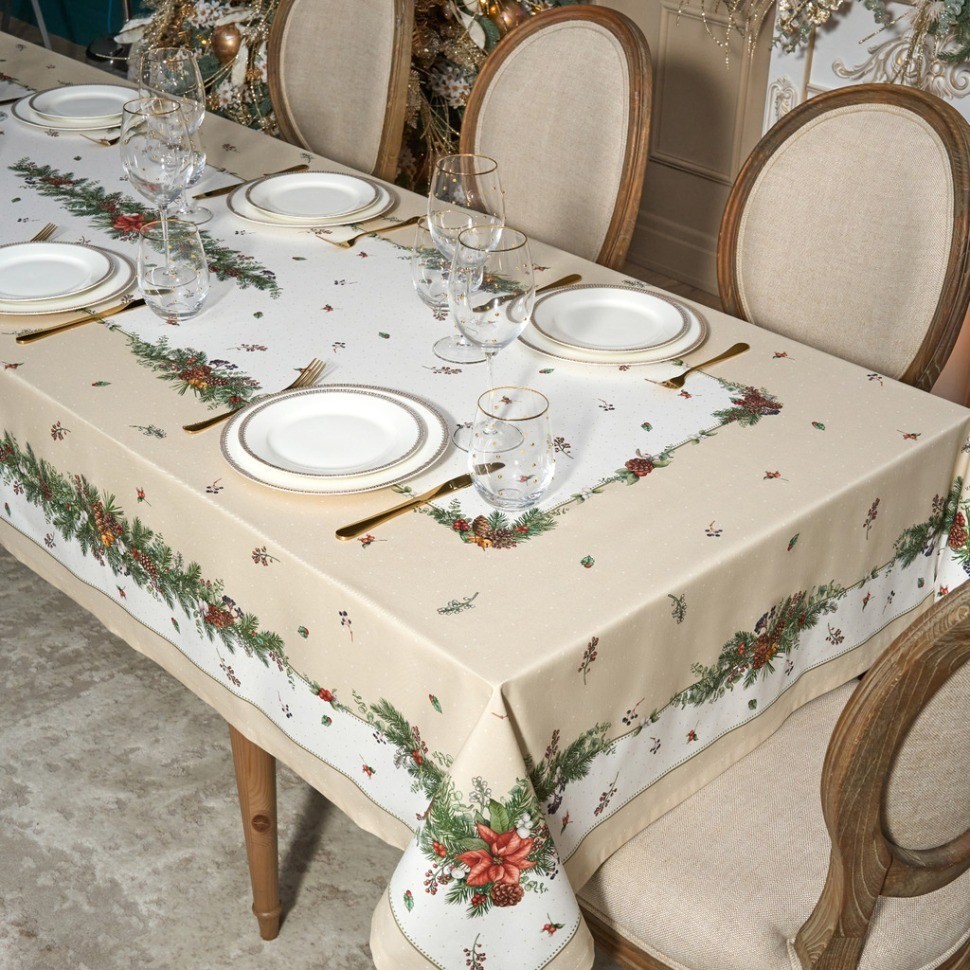 Скатерть "celebration" 140х400см ,бежевый,100% хлопок с пропиткой,твил Lefard (850-734-29)
