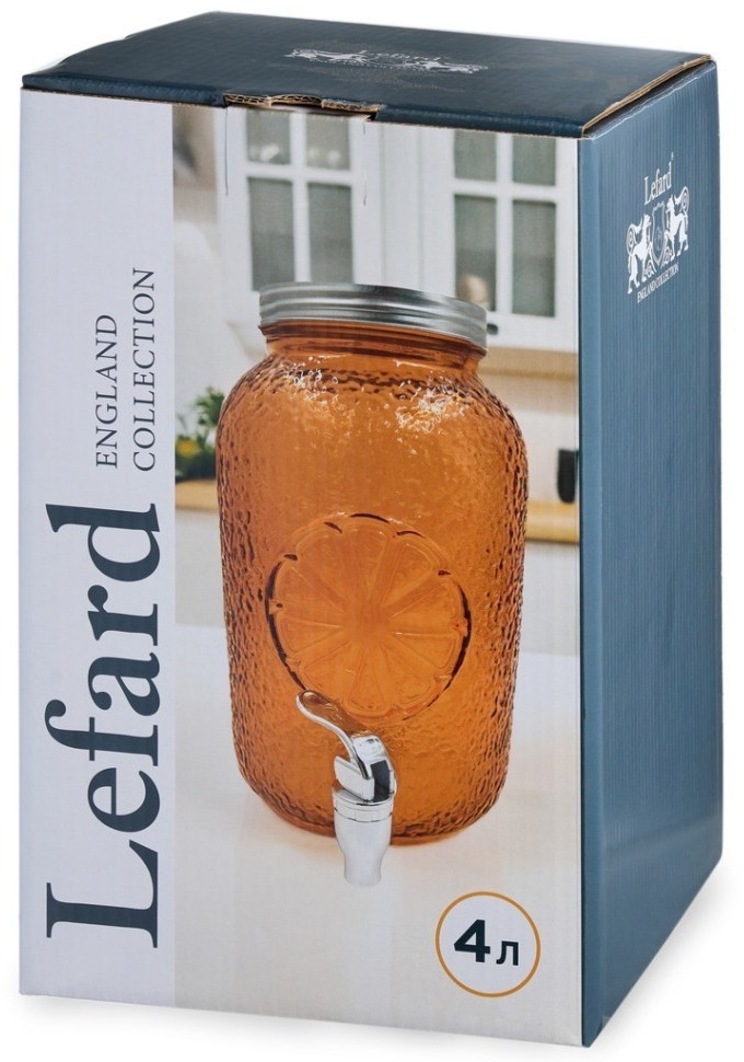 Диспенсер для напитков "orange", 16*26 см, 4 л Lefard (718-203)