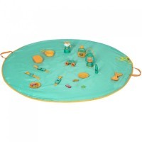 Детская посуда игрушка &quot;Набор Туриста&quot; с набором для пикника 19 предметов: коврик для пикника, лампа, примус, фляга, мультиприбор, аптечка, сковорода, (G209-014)