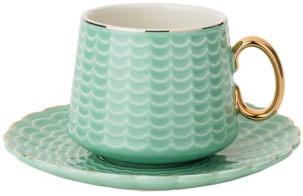 Чайный набор на 4пер. 8пр. 220мл, 4 цвета: серый, кофейный, розовый, мятный Lefard (91-054)