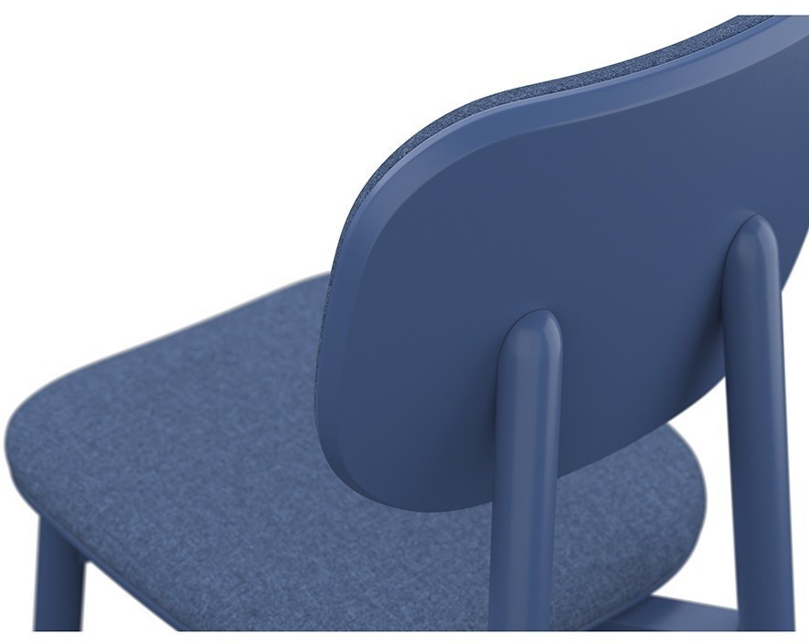 Стул с обивкой saga, рогожка, синий (76423)