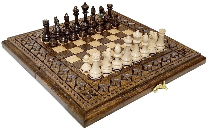 Шахматы + нарды резные "Роял 1" 30, Ustyan (64441)