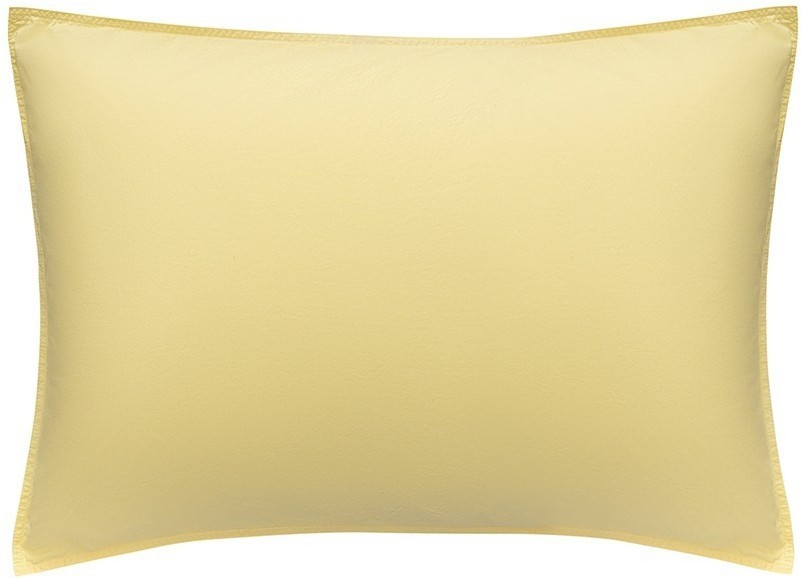 Комплект постельного белья из стираного перкаля светло-желтого цвета из коллекции essential, 150х200 см (77731)