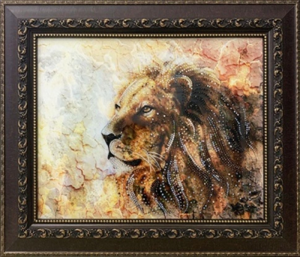 Картина Мраморный лев с кристаллами Swarovski (1722)