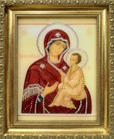 Икона Божией Матери Тихвенская с кристаллами Swarovski (1371)