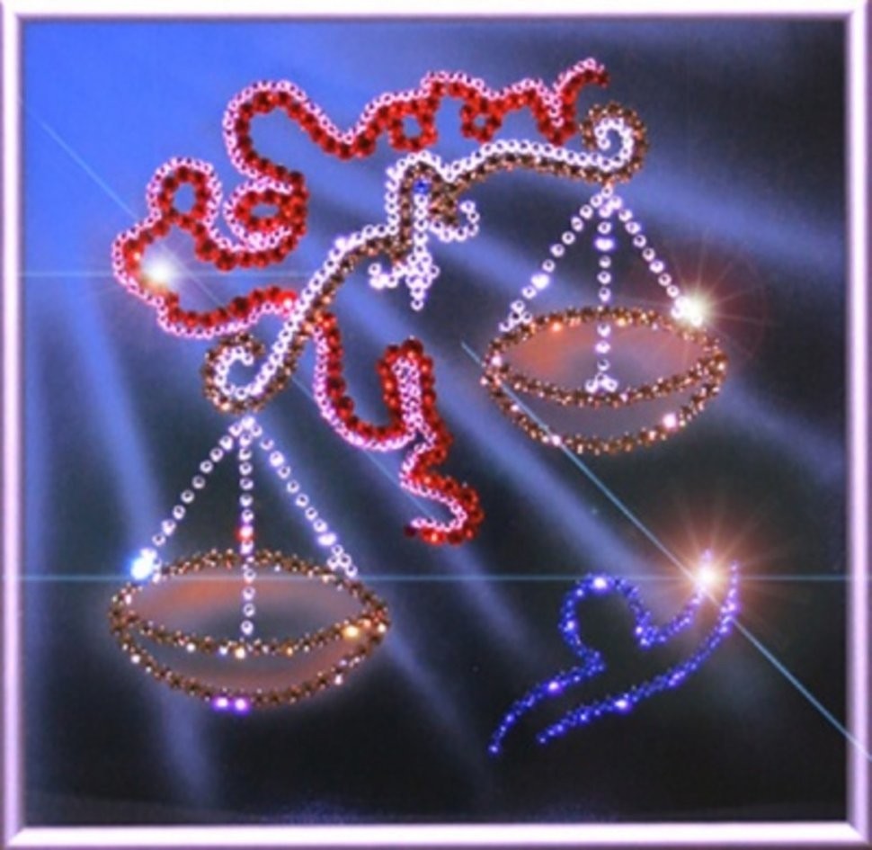 Картина Весы 25х25 см с кристаллами Swarovski (1118)