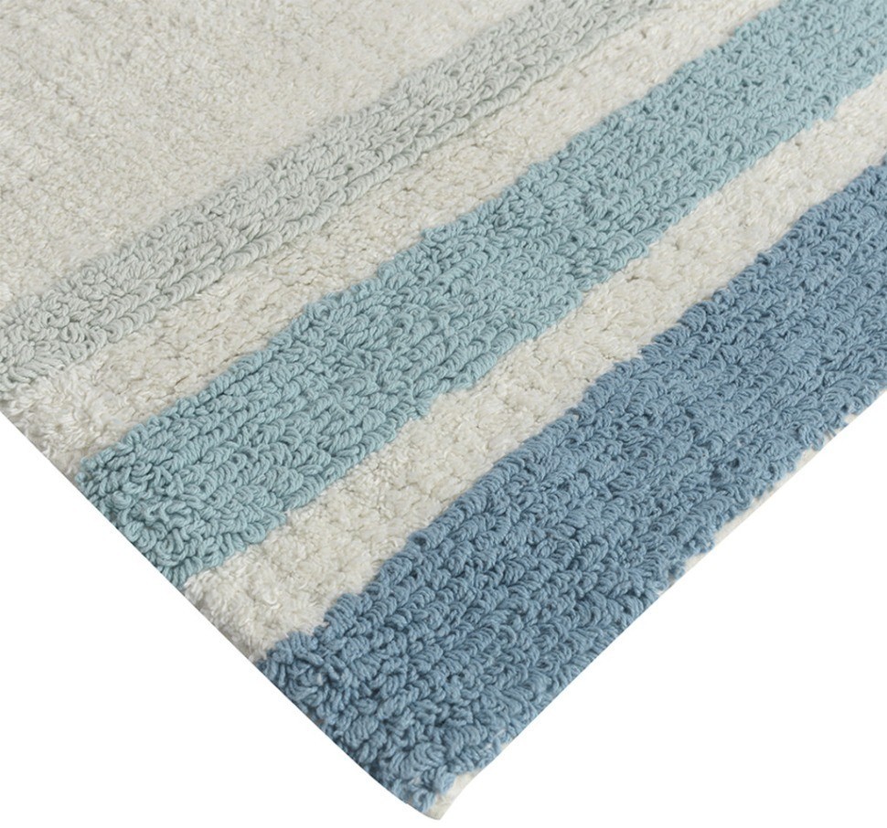 Коврик для ванной из хлопка с синей полоской коллекции essential, 50х80 см (74409)