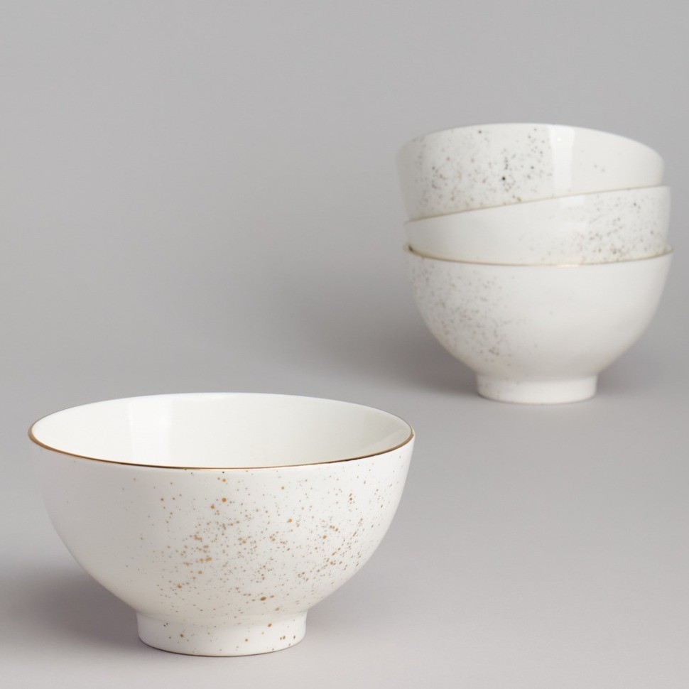 Набор салатников bronco "gold" 4 шт. 11,5*6,5 см 300 мл (263-1363)