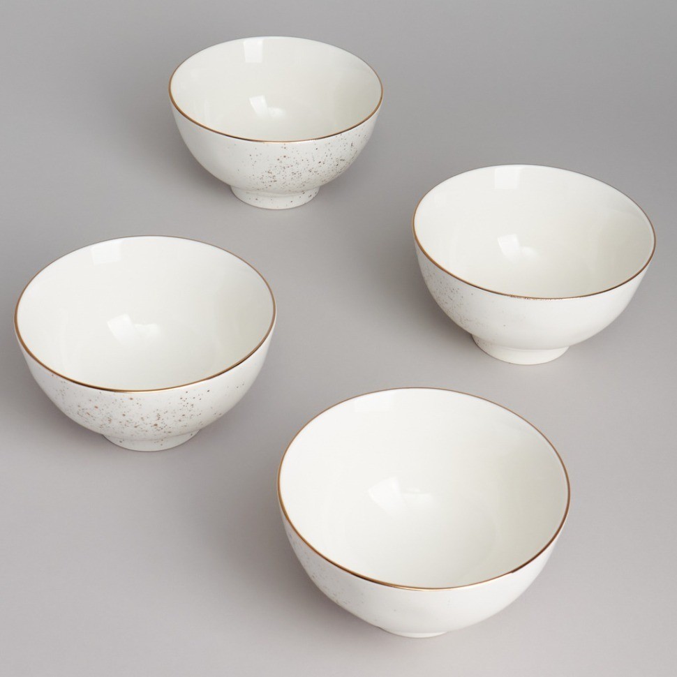 Набор салатников bronco "gold" 4 шт. 11,5*6,5 см 300 мл (263-1363)