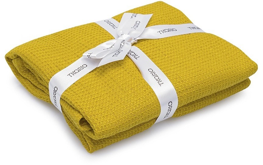 Набор из двух кухонных жаккардовых полотенец горчичного цвета из коллекции essential (75107)