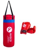 Набор для бокса 6oz, кожзам, красный (442055)