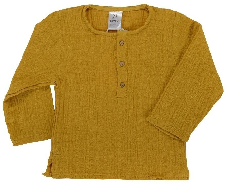 Рубашка из хлопкового муслина горчичного цвета из коллекции essential 24-36m (69629)