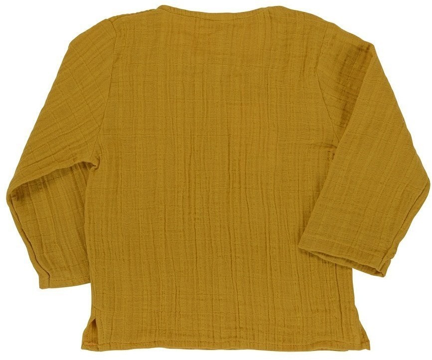 Рубашка из хлопкового муслина горчичного цвета из коллекции essential 24-36m (69629)