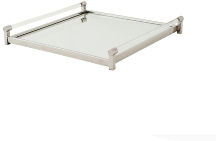 Поднос Френч Стайл 107922(ACC07922), металл, стекло, silver, ROOMERS TABLEWARE