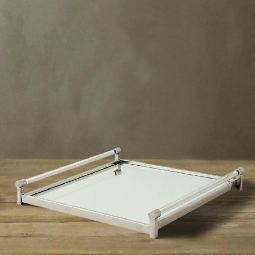 Поднос Френч Стайл 107922(ACC07922), металл, стекло, silver, ROOMERS TABLEWARE