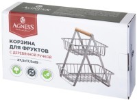 Корзина для фруктов с деревянной ручкой  27.5*17.5*29 см Agness (917-123)