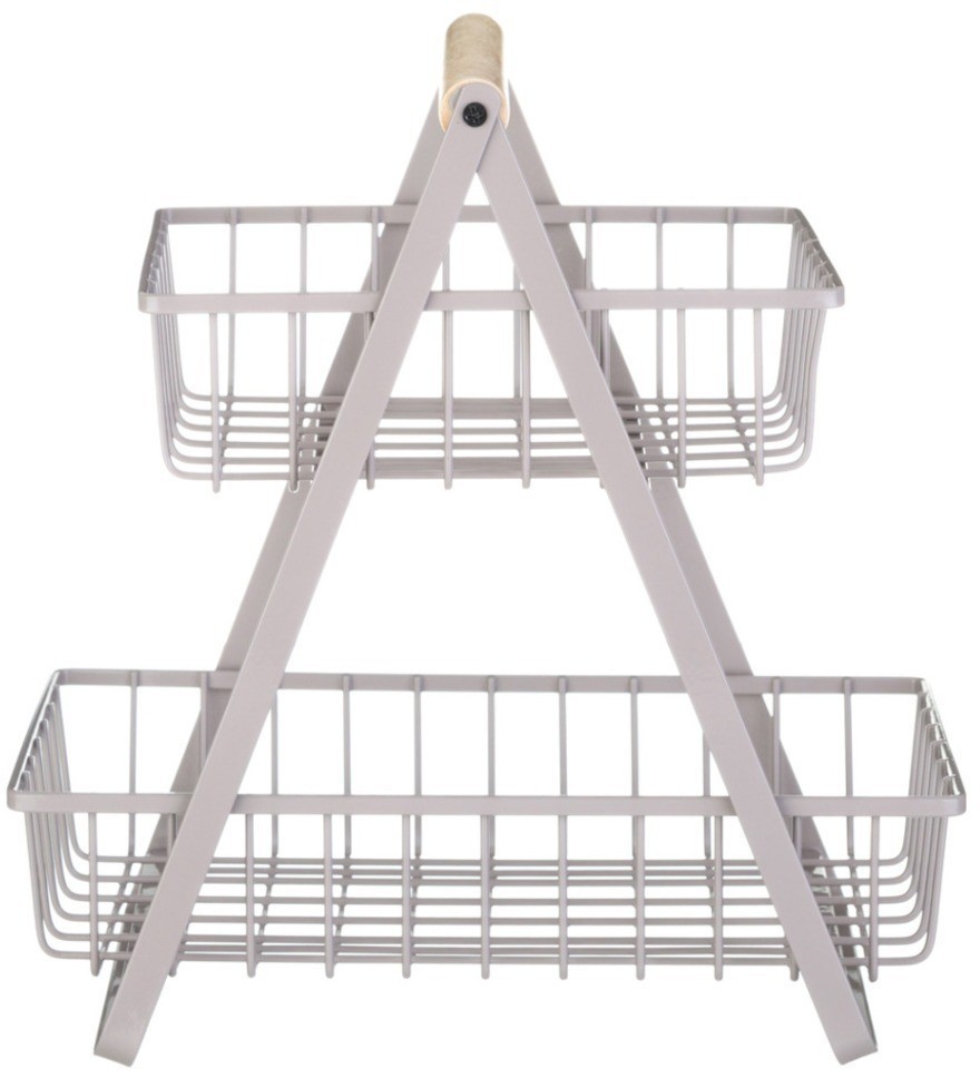 Корзина для фруктов с деревянной ручкой  27.5*17.5*29 см Agness (917-123)