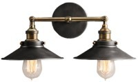 Бра Скон Дабл DTL9105, металл, Gold, black finish, RESTORATION HARDWARE