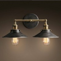 Бра Скон Дабл DTL9105, металл, Gold, black finish, RESTORATION HARDWARE