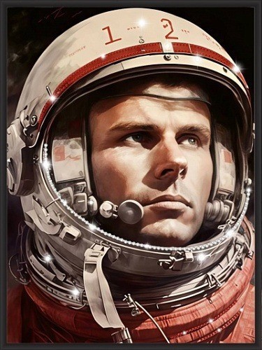 Картина Человек космоса с кристаллами Swarovski (3339)