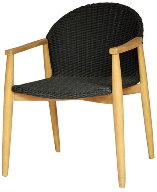 Полукресло Mika MikaDiningArmChair, Массив дерева, текстиль, Black, ROOMERS FURNITURE