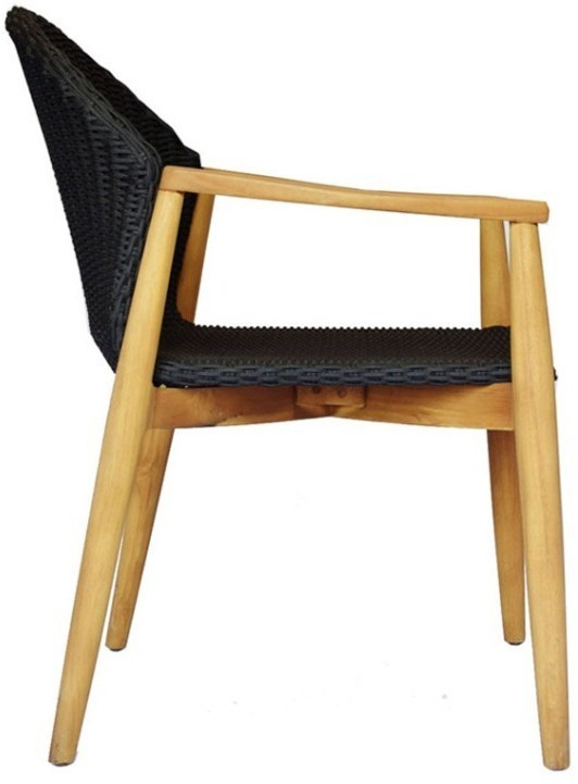 Полукресло Mika MikaDiningArmChair, Массив дерева, текстиль, Black, ROOMERS FURNITURE