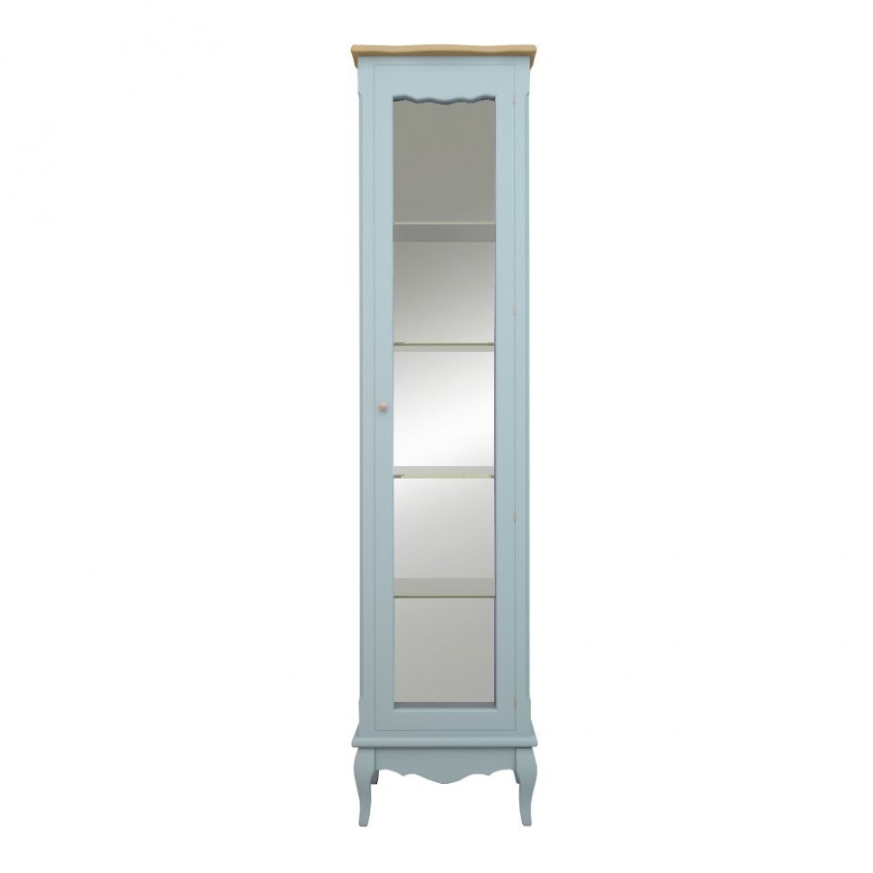Шкаф Leontina Blue для посуды узкий/высокий арт ST9319RB-ET