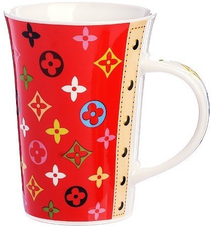 Кружка 0,5 л Модный узор LV (мин.4шт) Loraine (4334)