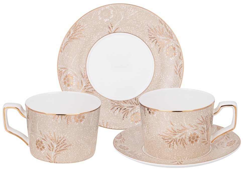 Чайный набор lefard "золотые узоры" на 2 пер. 4 пр. 280 мл (264-1169)