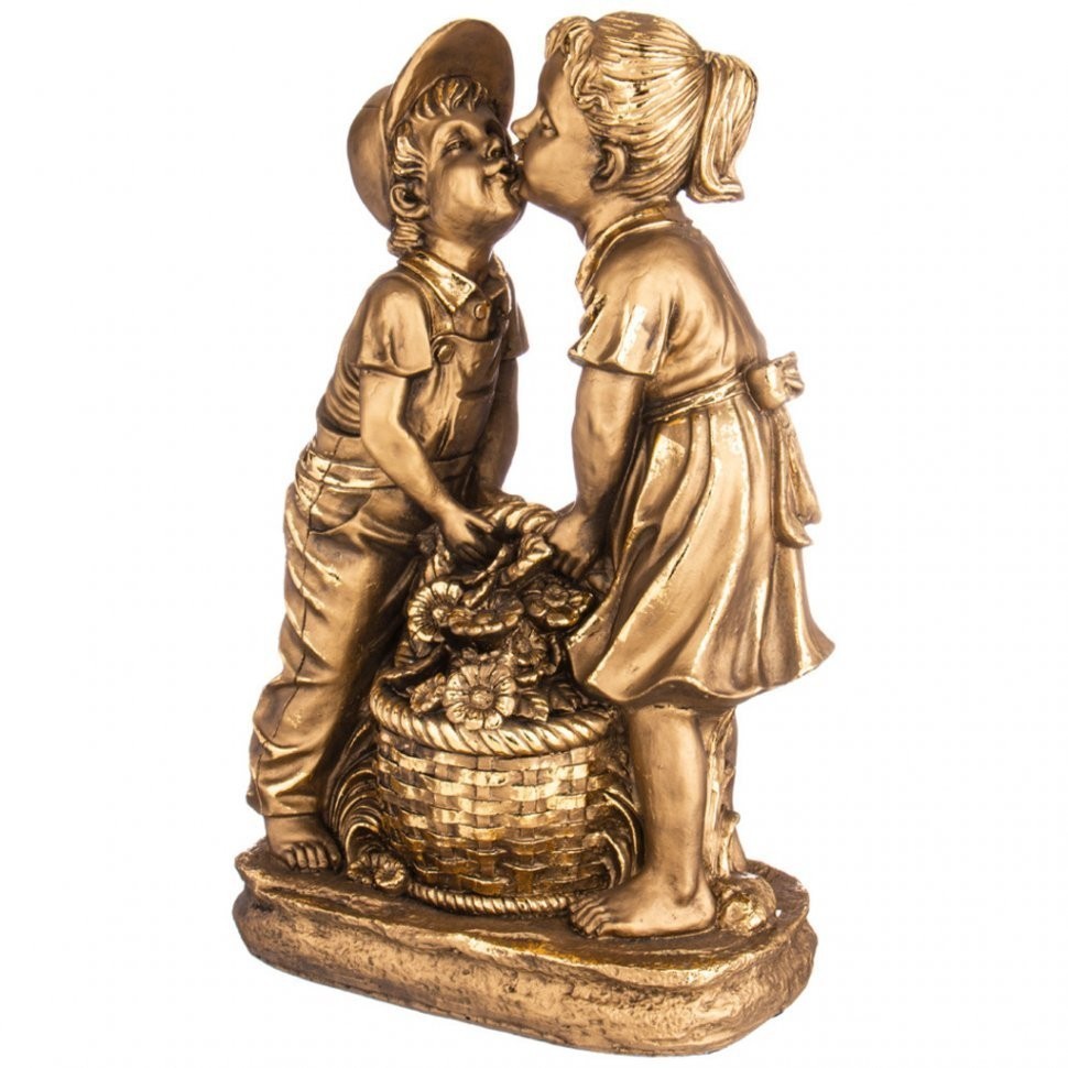 Изделие декоративное  "мальчик целует девочку" н-50см,l-33см,w-20см цвет: бронза с позолотой ИП Шихмурадов (169-429)
