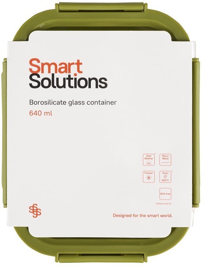Контейнер для запекания, хранения и переноски продуктов в чехле smart solutions, 640 мл, зеленый (73396)