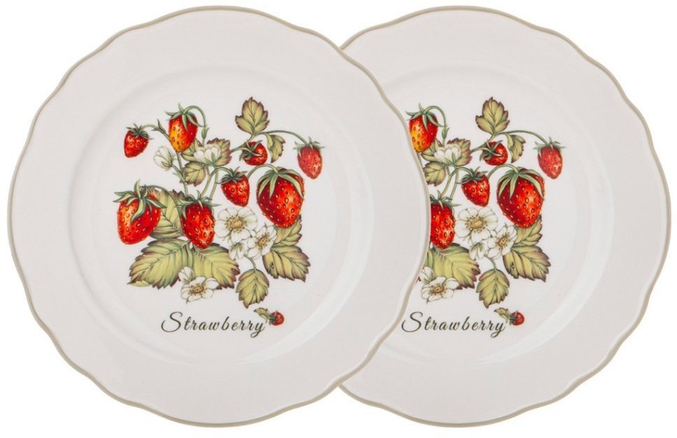 Набор тарелок закусочных lefard "strawberry" 2 шт. 20,5 см (85-1893)
