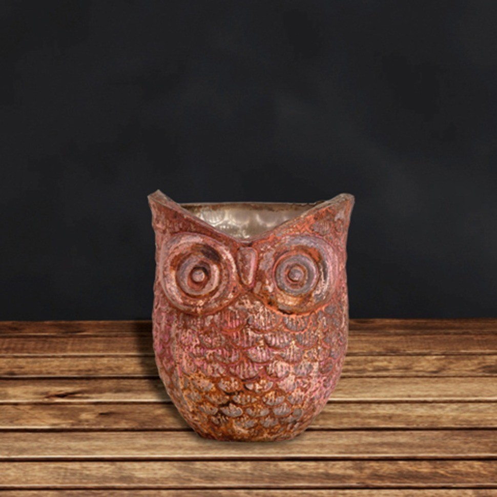 Подсвечник сова FS262, 10, стекло, Pink/Grey, RESTORATION HARDWARE