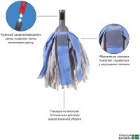 Набор из швабры с телескопической ручкой 160 см и сменной насадки из вискозы bucket (72130)