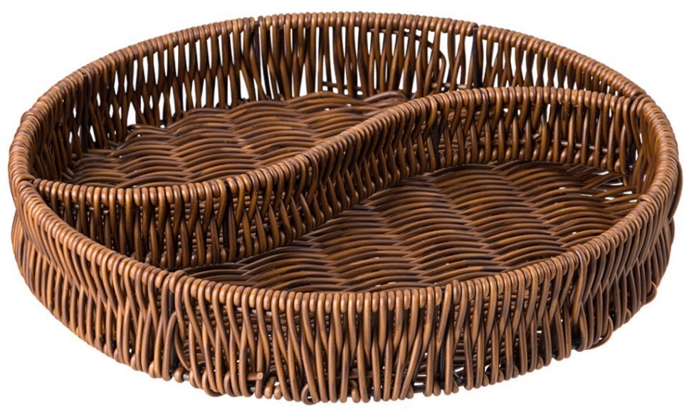 Корзинка-менажница коллекция "натурель" 2 секции 25х4,5 см Lefard (109-305)