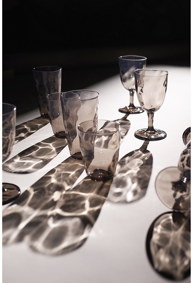 Набор бокалов из акрила hollow для вина, 430 мл, серо-коричневый, 4 шт. (77572)