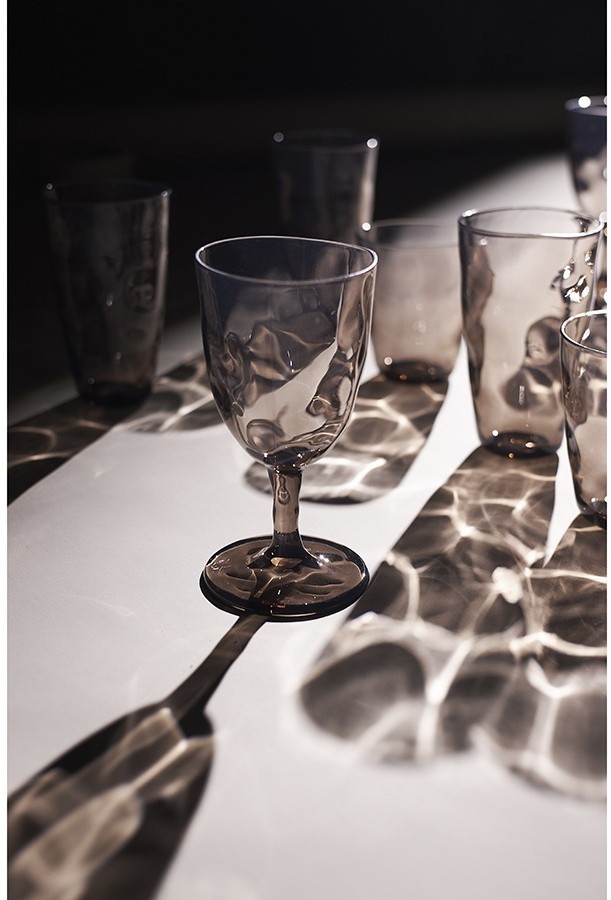 Набор бокалов из акрила hollow для вина, 430 мл, серо-коричневый, 4 шт. (77572)