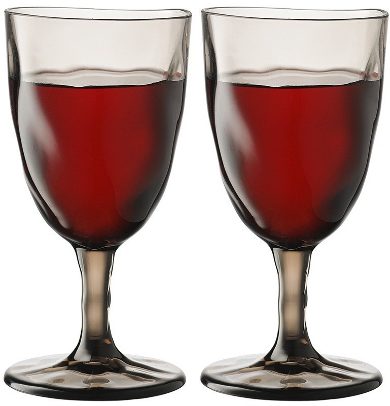 Набор бокалов из акрила hollow для вина, 430 мл, серо-коричневый, 4 шт. (77572)