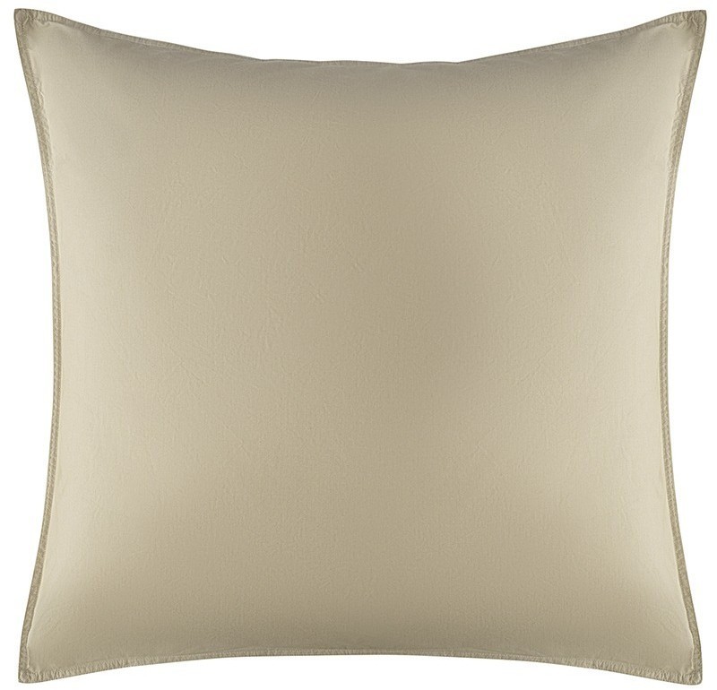 Набор наволочек из стираного перкаля бежево-серого цвета из коллекции essential, 70х70 см (77742)