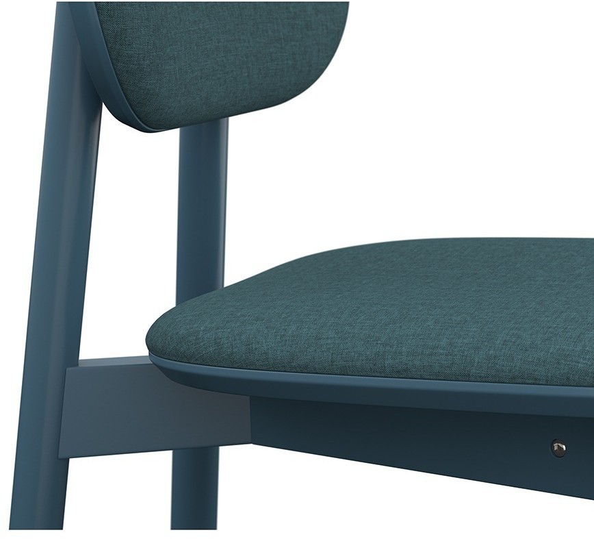 Стул с обивкой saga, рогожка, сине-зеленый (76422)