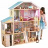 Деревянный кукольный домик "Великолепный Особняк", с мебелью 34 предмета в наборе и с гаражом, для кукол 30 см (65252_KU)