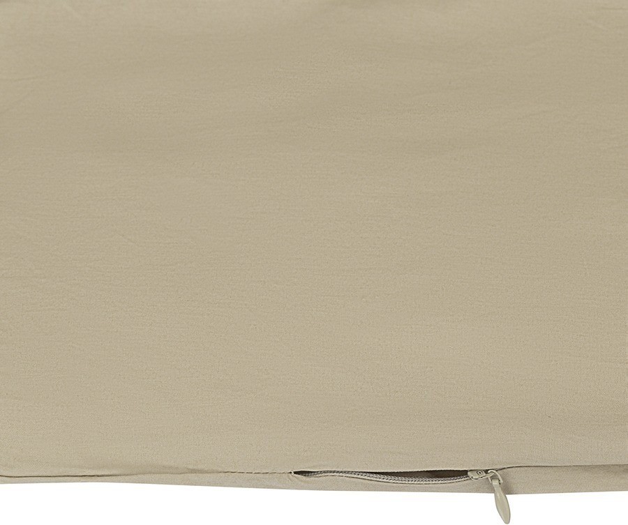 Комплект постельного белья из стираного перкаля бежево-серого цвета из коллекции essential, 200х220 см (77730)