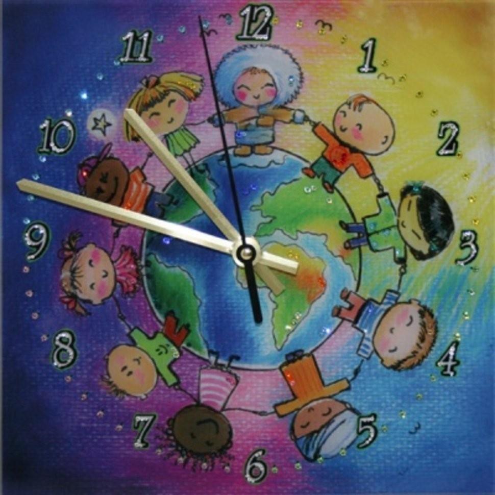 Картина Часы Дружба народов с кристаллами Swarovski (1643)