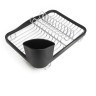 Сушилка для посуды sinkin, 28х14х35,5 см, черная, никель (41862)