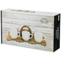 Кофейный набор lefard &quot;native&quot; на 6 пер. 12пр. 150 мл на подставке 34,5*20*8 см (587-137)