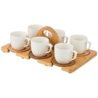 Кофейный набор lefard &quot;native&quot; на 6 пер. 12пр. 150 мл на подставке 34,5*20*8 см (587-137)