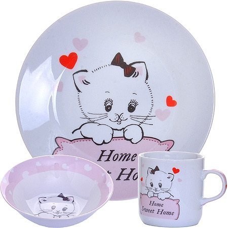 Детский набор посуды Котенок LORAINE (30549)